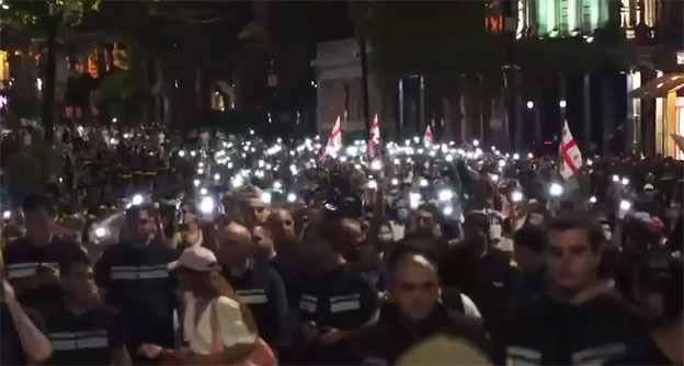 Акция протеста в Тбилиси. 2 сентября 2025 г. Скриншот видео https://t.me/Tbilisi_life/41819