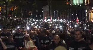 Акция протеста в Тбилиси. 2 сентября 2025 г. Скриншот видео https://t.me/Tbilisi_life/41819