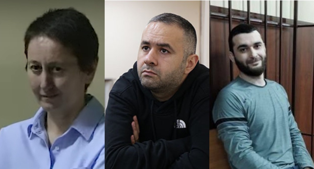 Мзия Амаглобели, Ульви Гасанли, Абдулмумин Гаджиев. Кадр видео Mtisambebi / მთის ამბები на YouTube, фото abzas.org, фото memorialcenter.org (признан Минюстом РФ инагентом). Коллаж “Кавказского узла”.