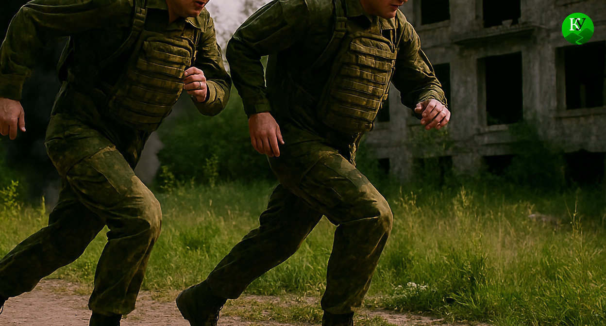 Военные на СВО. Иллюстрация создана «Кавказским узлом» с помощью ИИ в программе Copilot