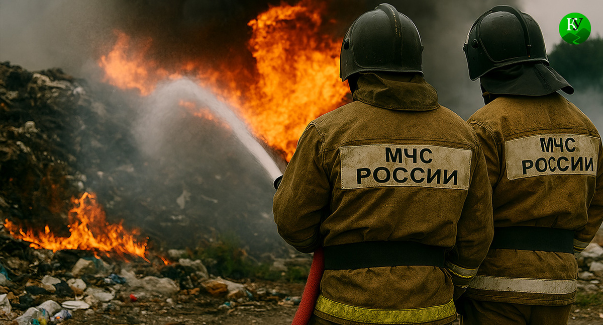 Возгорание на свалке. Иллюстрация создана "Кавказским узлом" с помощью ИИ в программе Copilot