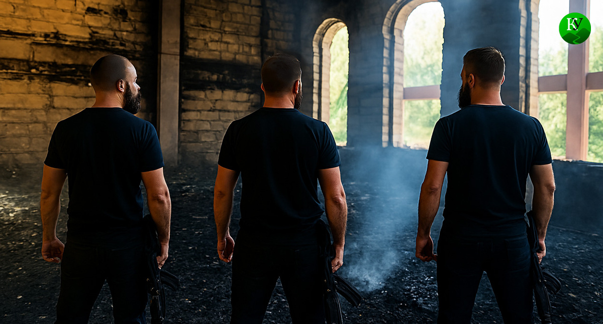 Атака на храм. Иллюстрация создана "Кавказским узлом" с помощью ИИ в программе Copilot