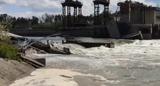 Обрушение Федоровского гидроузла. Фото: ГУ МЧС по Краснодарскому краю