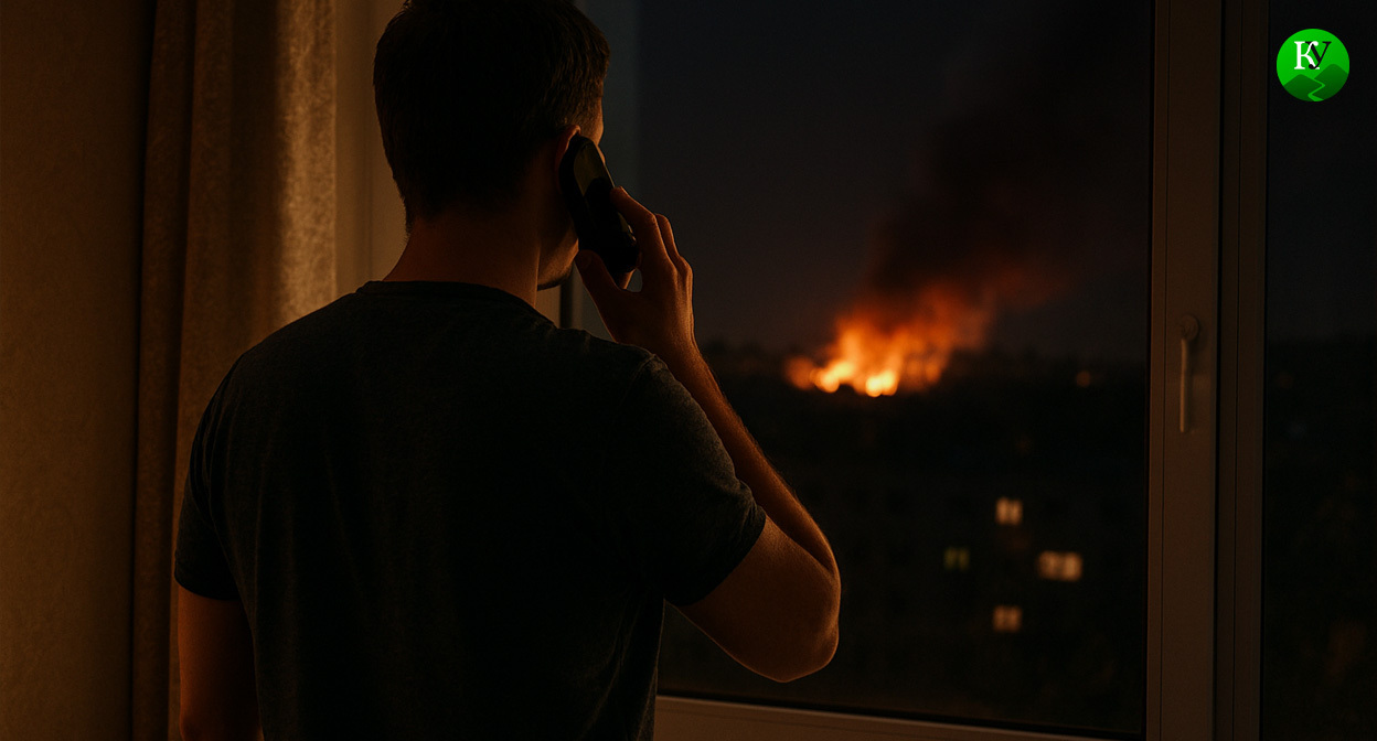 Сообщение о взрыве. Иллюстрация создана «Кавказским узлом» с помощью ИИ в программе Copilot