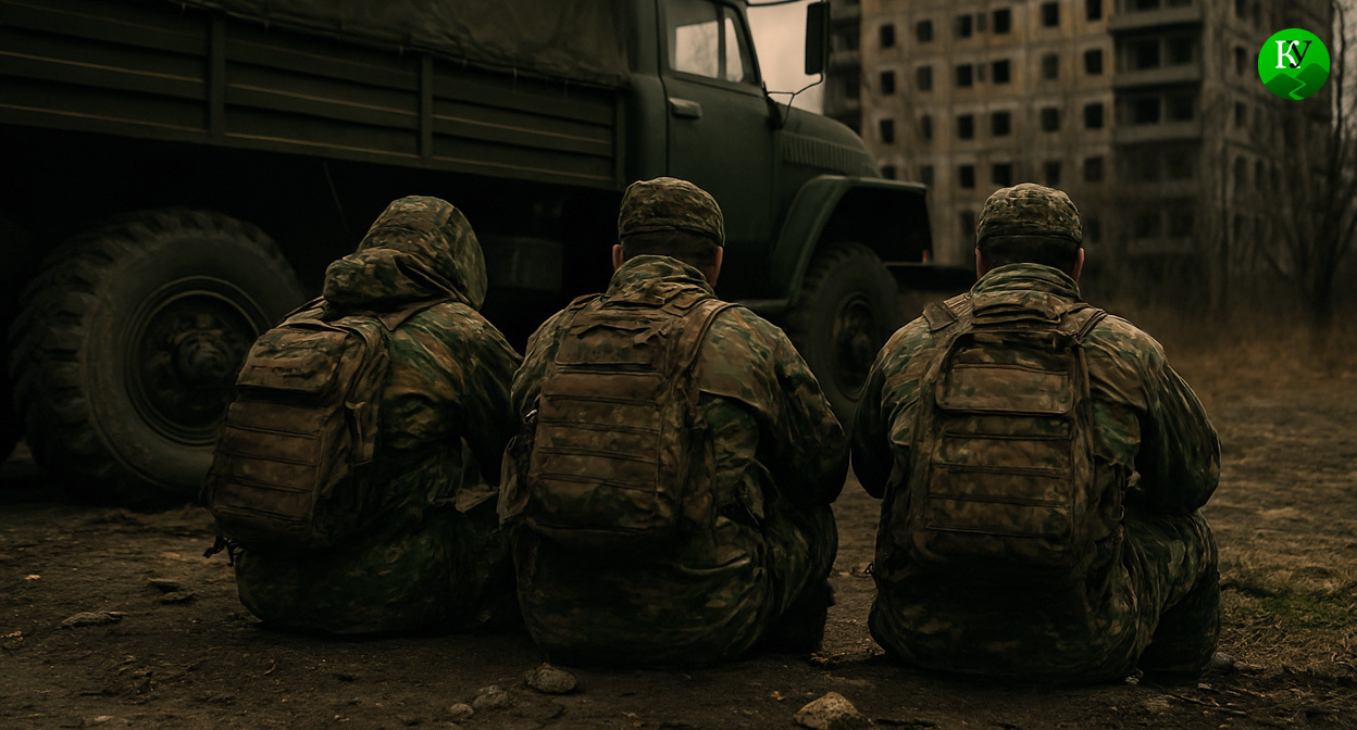 Военные на СВО. Иллюстрация создана «Кавказским узлом» с помощью ИИ в программе Copilot