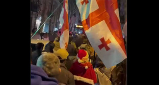 Акция протеста в Тбилиси. 8 ноября 2025 г. Скриншот видео Gvantsa Jobava https://t.me/Tbilisi_life/43315