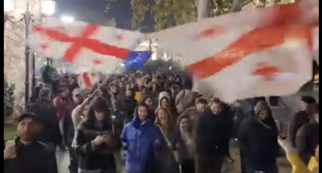 Шествие в Тбилиси 21 ноября. Кадр видео Publika / Facebook