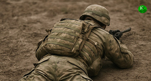 Военнослужащий. Иллюстрация "Кавказского узла" созданная ИИ при помощи программы Copilot