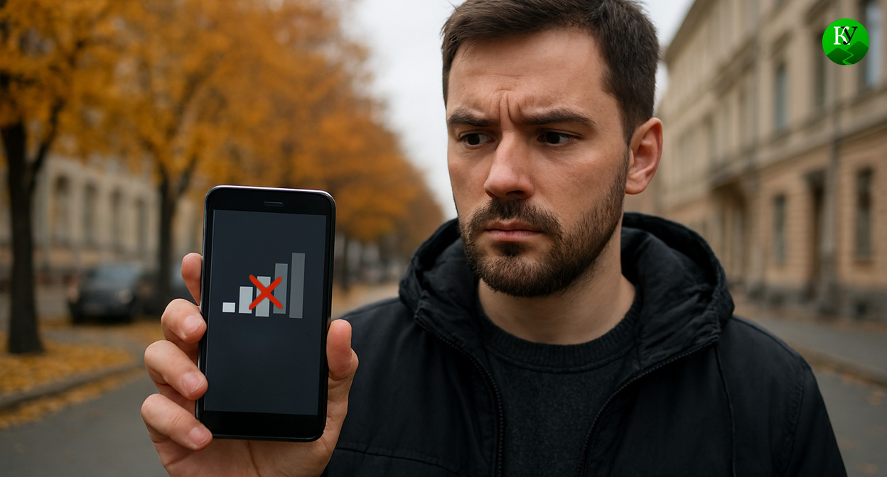 Нет связи. Иллюстрация создана «Кавказским узлом» с помощью ИИ в программе Copilot