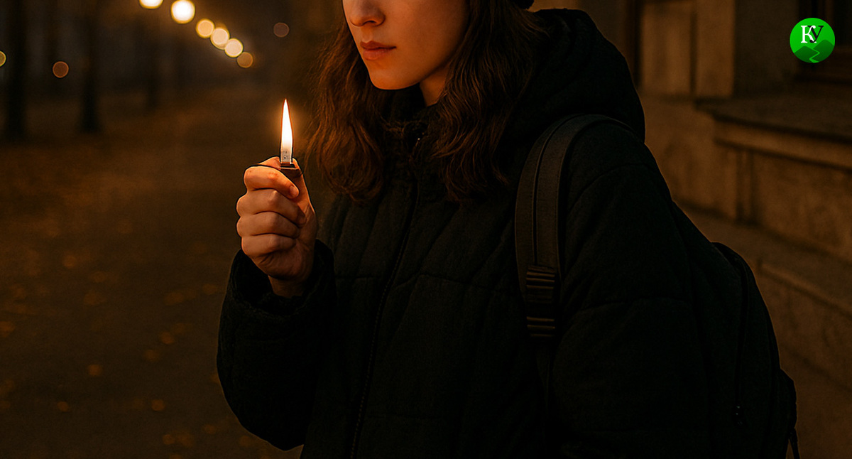 Девушка с зажигалкой. Иллюстрация создана «Кавказским узлом» с помощью ИИ в программе Copilot