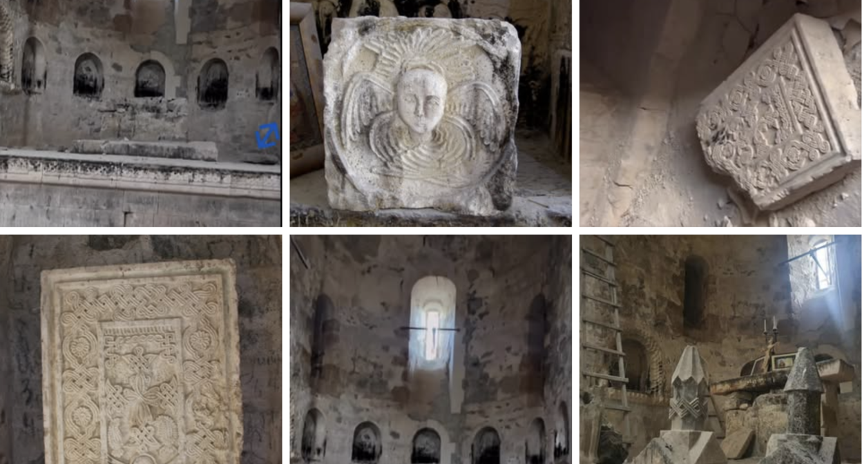 Следы вандализма в монастыре. Фото: Artsakh Monuments 