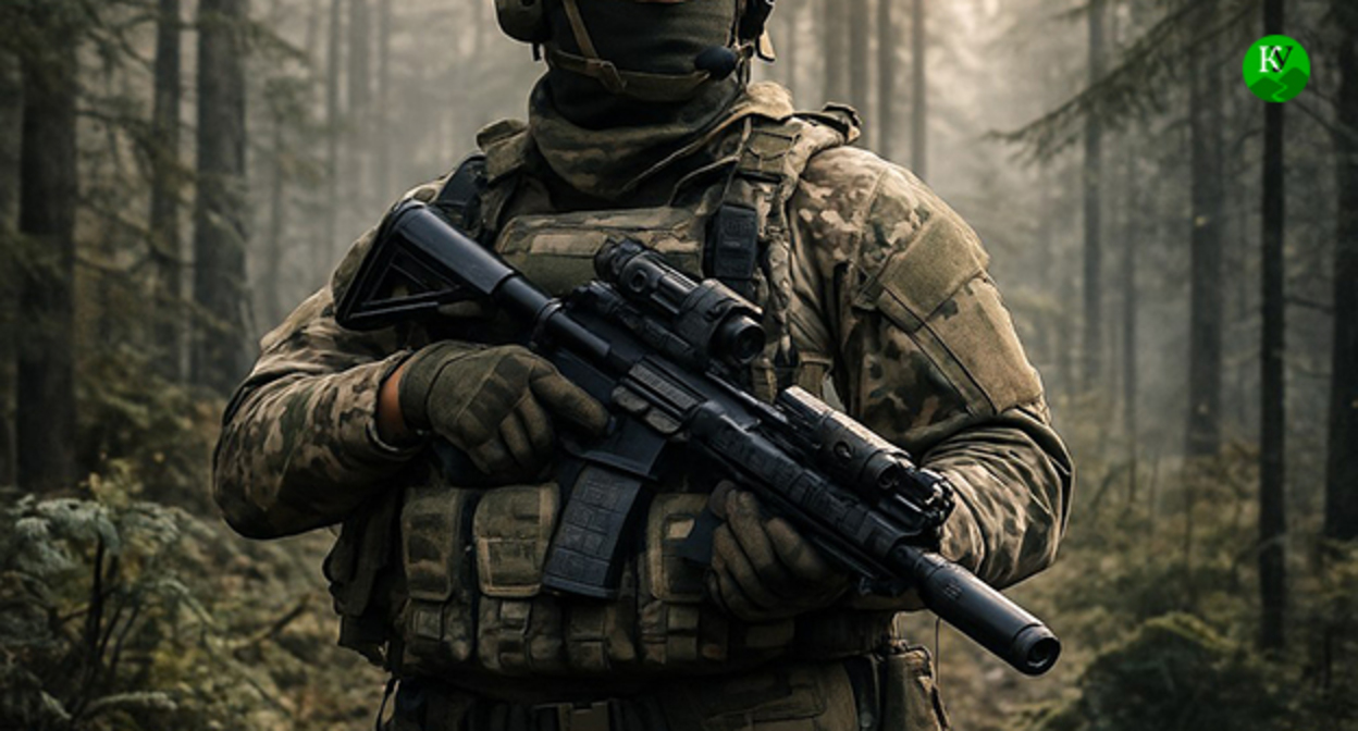 Военнослужащий. Иллюстрация "Кавказского узла" созданная ИИ при помощи программы Copilot