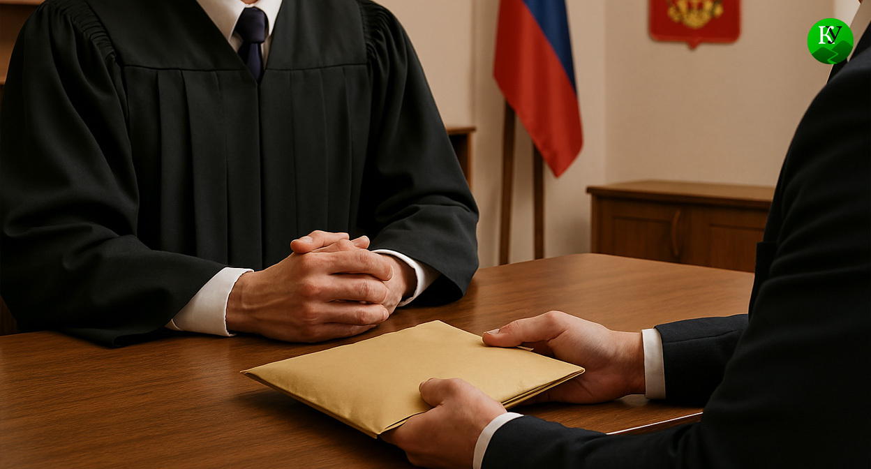 Взятка судье. Иллюстрация создана «Кавказским узлом» с помощью ИИ в программе Copilot
