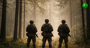 Военнослужащие. Иллюстрация "Кавказского узла" созданная ИИ при помощи программы Copilot