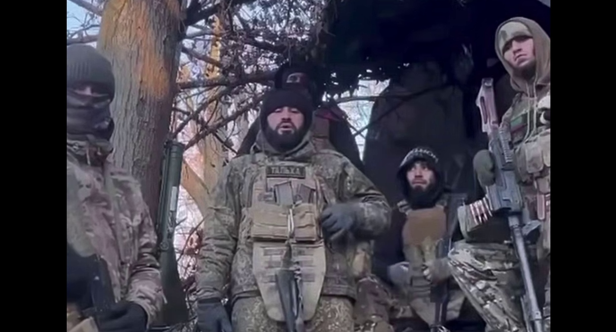 Кадр обращения бойцов к главе Дагестана https://t.me/chernovik/92032