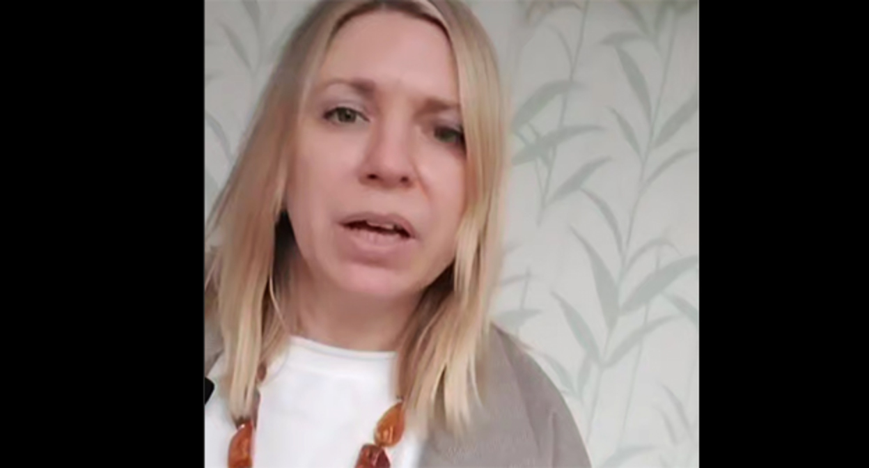 Кадр видеообращения Евгении Третьяковой. 25 декабря 2025 г. Скриншот видео ttps://t.me/yugaru/13057