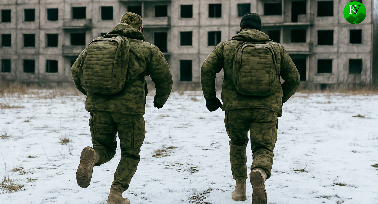 Военные на СВО. Иллюстрация создана «Кавказским узлом» с помощью ИИ в программе Copilot