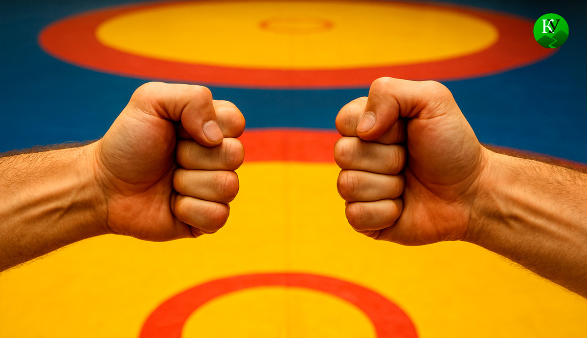 Конфликт между спортсменами. Иллюстрация создана «Кавказским узлом» с помощью ИИ в программе Copilot