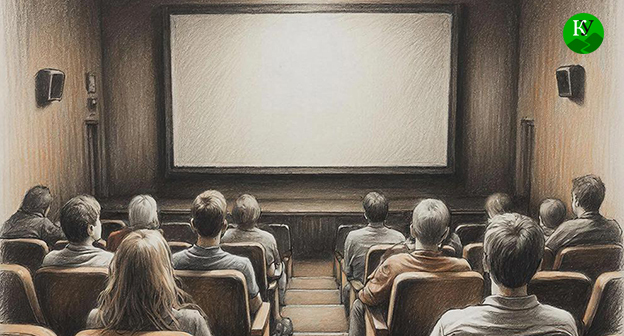 Зрители в кинотеатре. Иллюстрация создана "Кавказским узлом" при помощи ИИ в программе Copilot