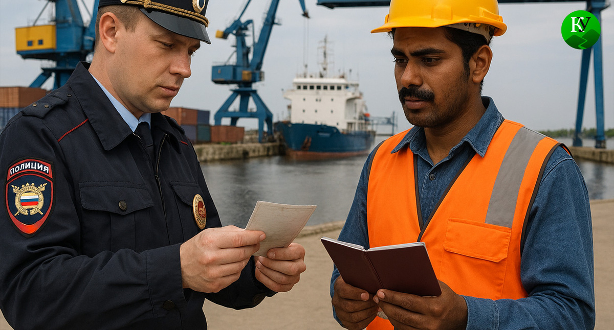 Мигрант и полицейский. Иллюстрация создана «Кавказским узлом» с помощью ИИ в программе Copilot Мигрант и полицейский. Иллюстрация создана «Кавказским узлом» с помощью ИИ в программе Copilot