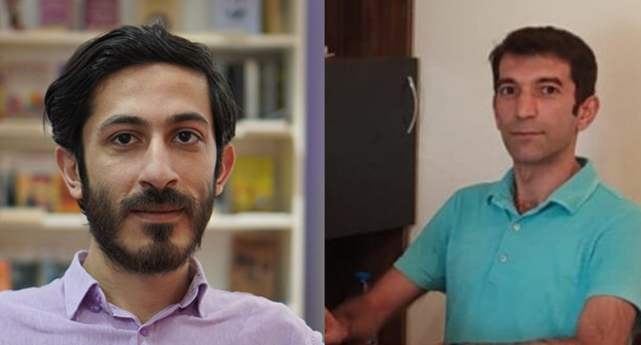 Афияддин Мамедов (слева) и Ильхамиз Гулиев. Коллаж "Кавказского узла". Фото: https://dron.media/v-azierbaidzhanie-ariestovali-pravozashchitnika, https://www.meydan.tv