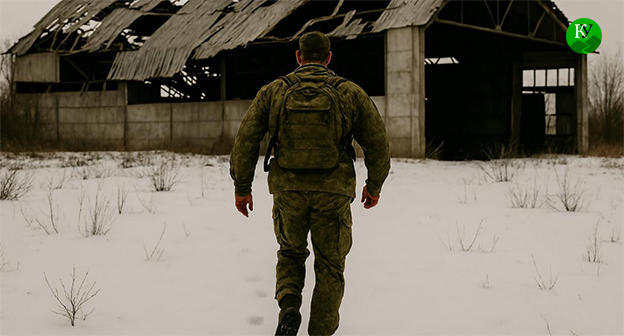 Военнослужащий. Иллюстрация "Кавказского узла" создана ИИ в программе Copilot