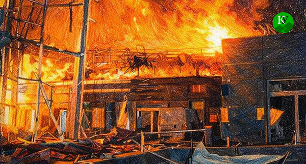 Пожар. Иллюстрация создана "Кавказским узлом" при помощи ИИ в программе Copilot