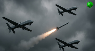 БПЛА и ПВО. Иллюстрация создана «Кавказским узлом» с помощью ИИ в программе Copilot