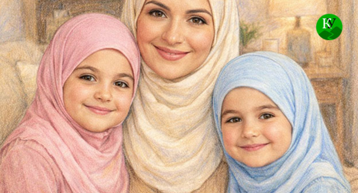 Женщина с детьми. Иллюстрация создана "Кавказским узлом" при помощи ИИ в программе Copilot