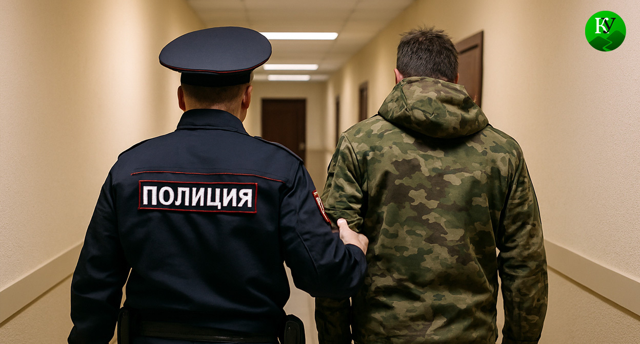 Полицейский и военный. Иллюстрация создана «Кавказским узлом» с помощью ИИ в программе Copilot