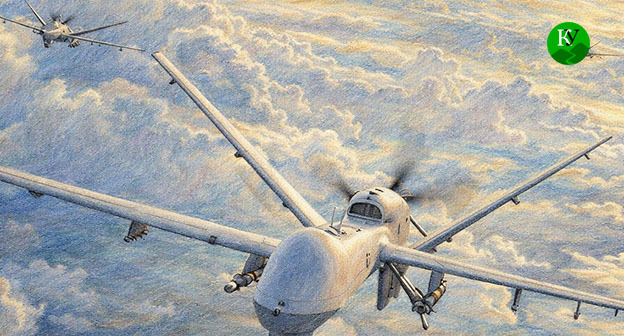 Беспилотники. Иллюстрация создана "Кавказским узлом" при помощи ИИ в программе Copilot