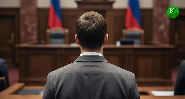 Мужчина в зале суда. Иллюстрация создана "Кавказским узлом" при помощи ИИ в программе Copilot