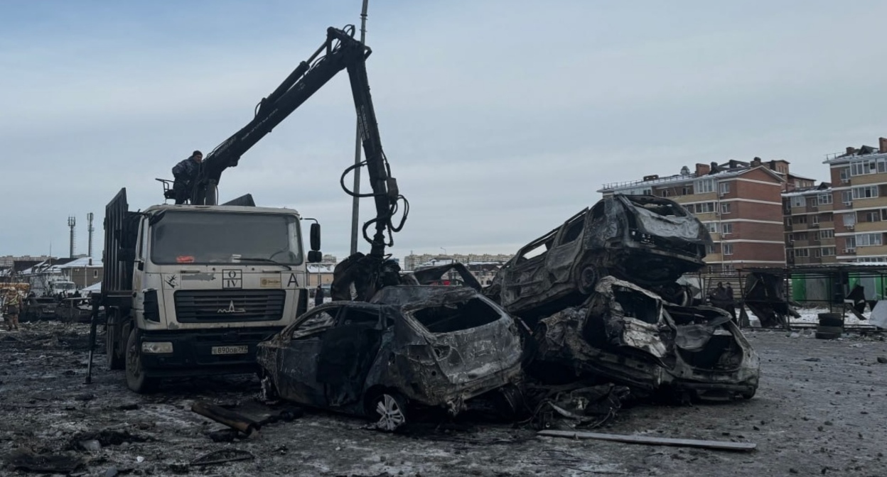 Последствия воздушной атаки в ауле Новая Адыгея. Фото из телеграм-канала Мурата Кумпилова https://t.me/muratkumpilov