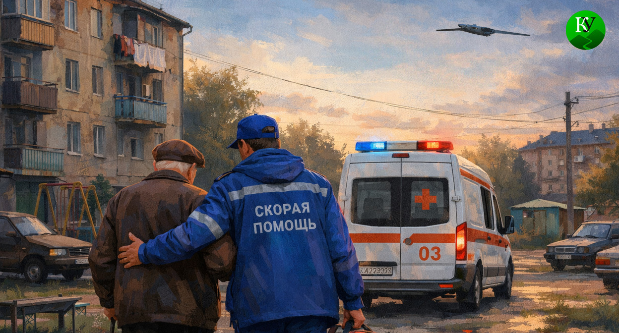 Пострадавший и медик. Иллюстрация создана «Кавказским узлом» с помощью ИИ в программе Copilot Пострадавший и медик. Иллюстрация создана «Кавказским узлом» с помощью ИИ в программе Copilot