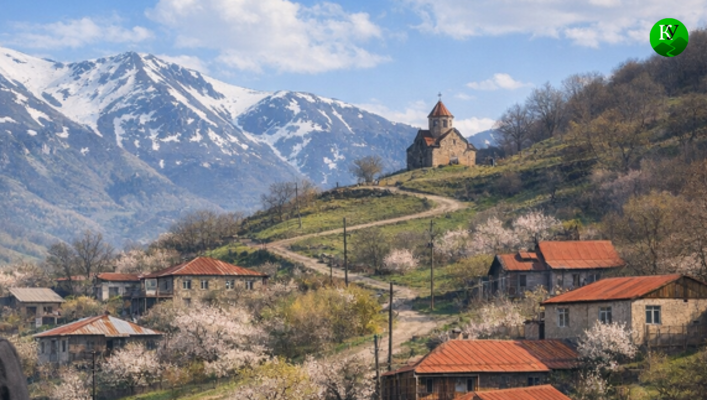 Деревня в Армении. Изображение создано "Кавказским узлом" при помощи ИИ в программе Copilot.