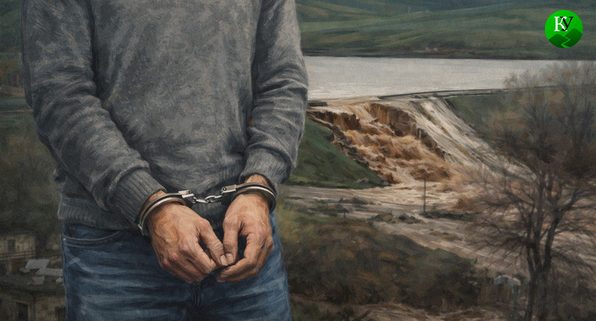 Задержанный на фоне прорыва платины. Иллюстрация создана «Кавказским узлом» с помощью ИИ в программе Copilot Задержанный на фоне прорыва платины. Иллюстрация создана «Кавказским узлом» с помощью ИИ в программе Copilot