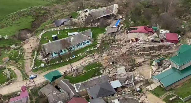 Последствия оползня в селе Дагестана. Фото: РИА "Дагестан"https://riadagestan.ru/