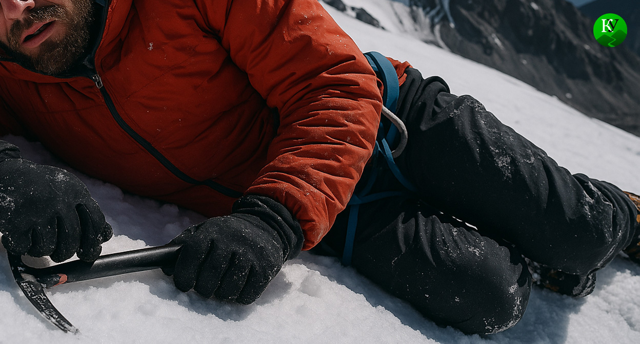 Турист в горах. Иллюстрация создана «Кавказским узлом» с помощью ИИ в программе Copilot