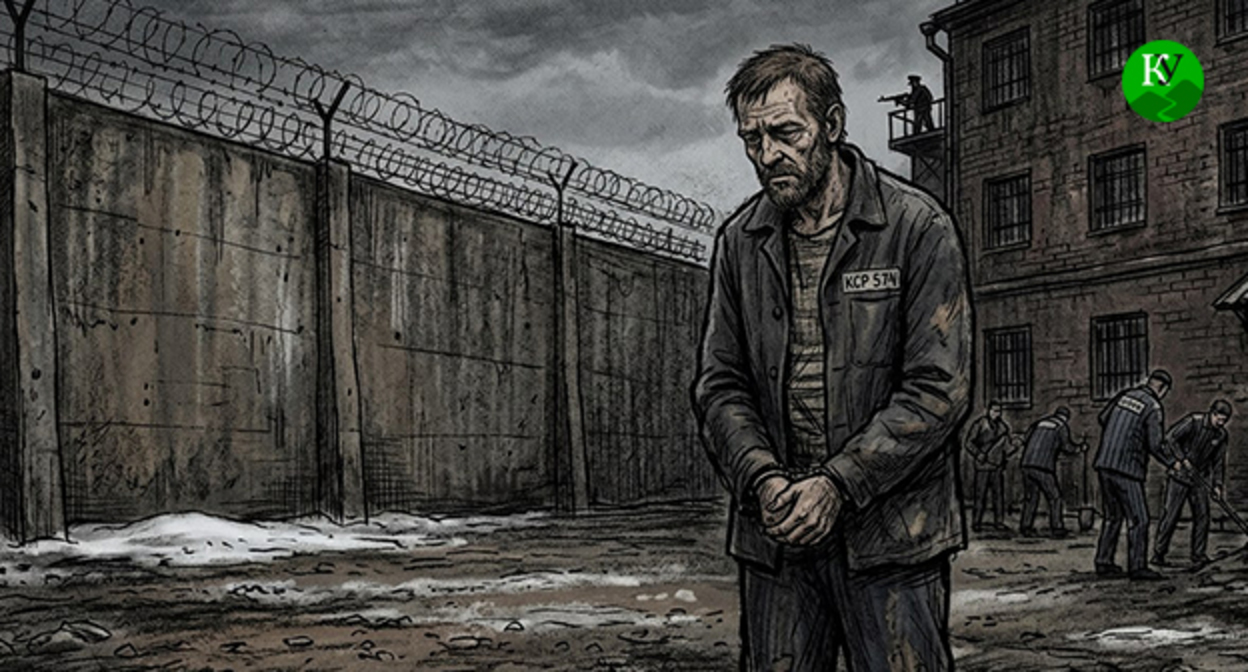 Осужденный в колонии. Иллюстрация создана "Кавказским узлом" при помощи ИИ в программе Copilot