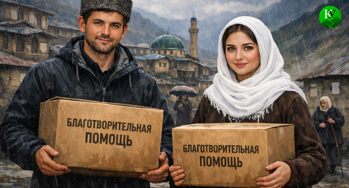 Благотворительная помощь. Иллюстрация создана «Кавказским узлом» с помощью ИИ в программе Copilot