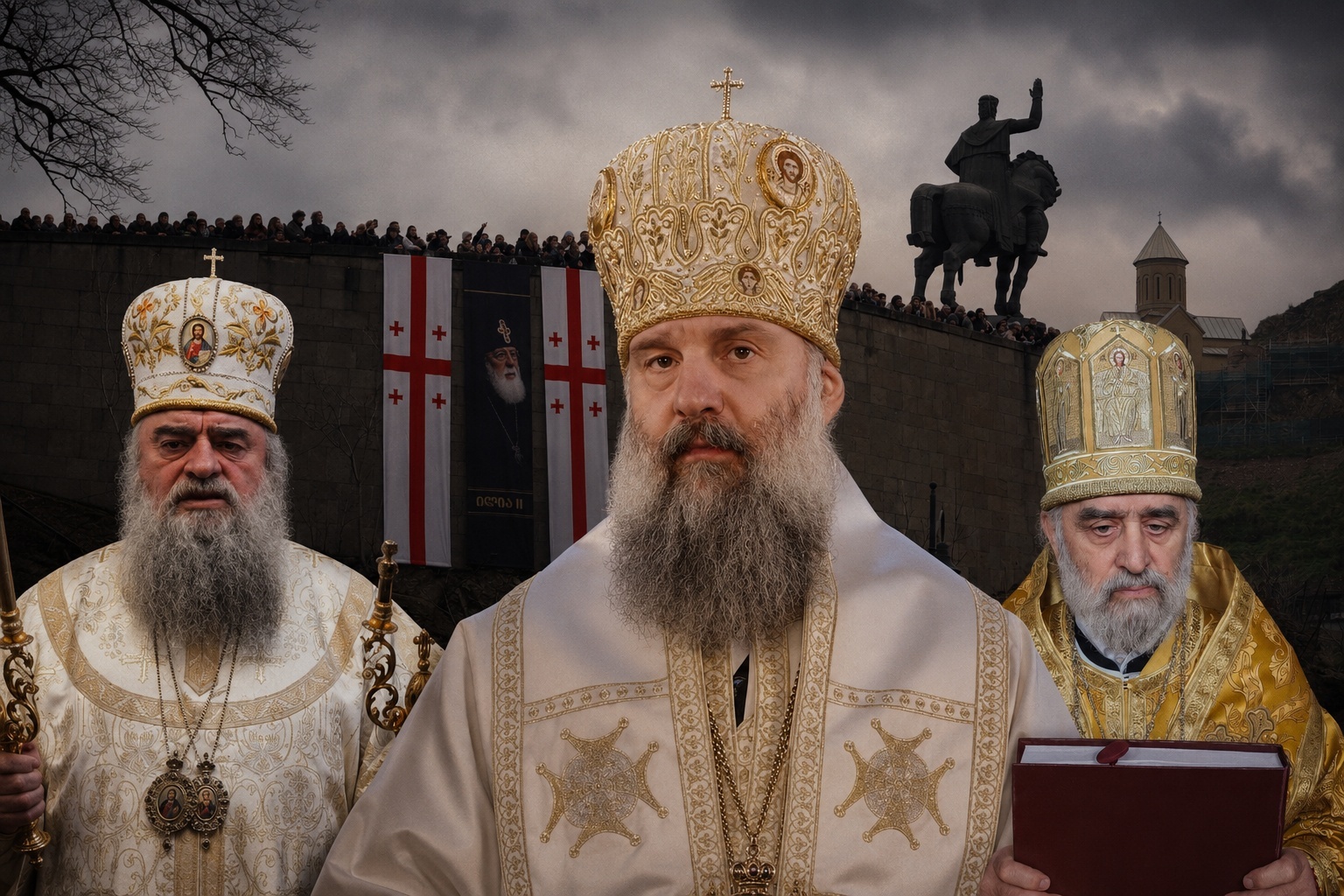 Выборы патриарха Грузии. Фото и коллаж JAMnews Выборы патриарха Грузии. Фото и коллаж JAMnews