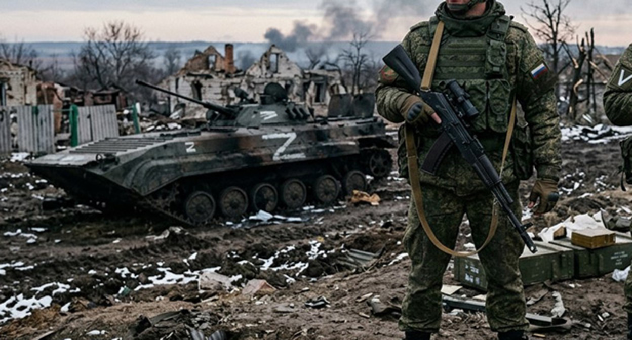 Военнослужащий. Иллюстрация создана "Кавказским узлом" при помощи ИИ в программе Copilot