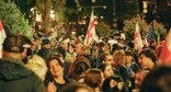 Стоп-кадр: "Участники акции в Тбилиси в 532-й день непрерывных протестов". Фото: MO SE / Facebook