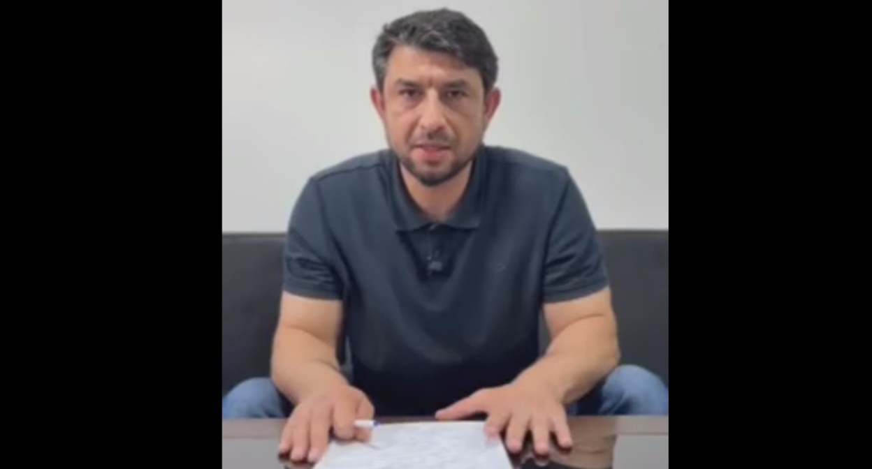 Кадр видеообращения Рамиса Агабекова, опубликованного Шамилем Хадулаевым https://t.me/KhadulaevShamil/