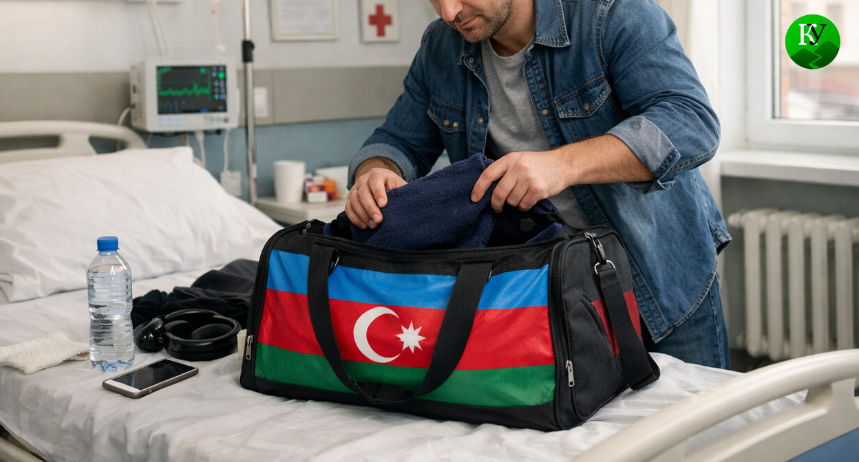 Пострадавший собирает вещи в палате. Иллюстрация создана «Кавказским узлом» с помощью ИИ в программе Copilot Пострадавший собирает вещи в палате. Иллюстрация создана «Кавказским узлом» с помощью ИИ в программе Copilot