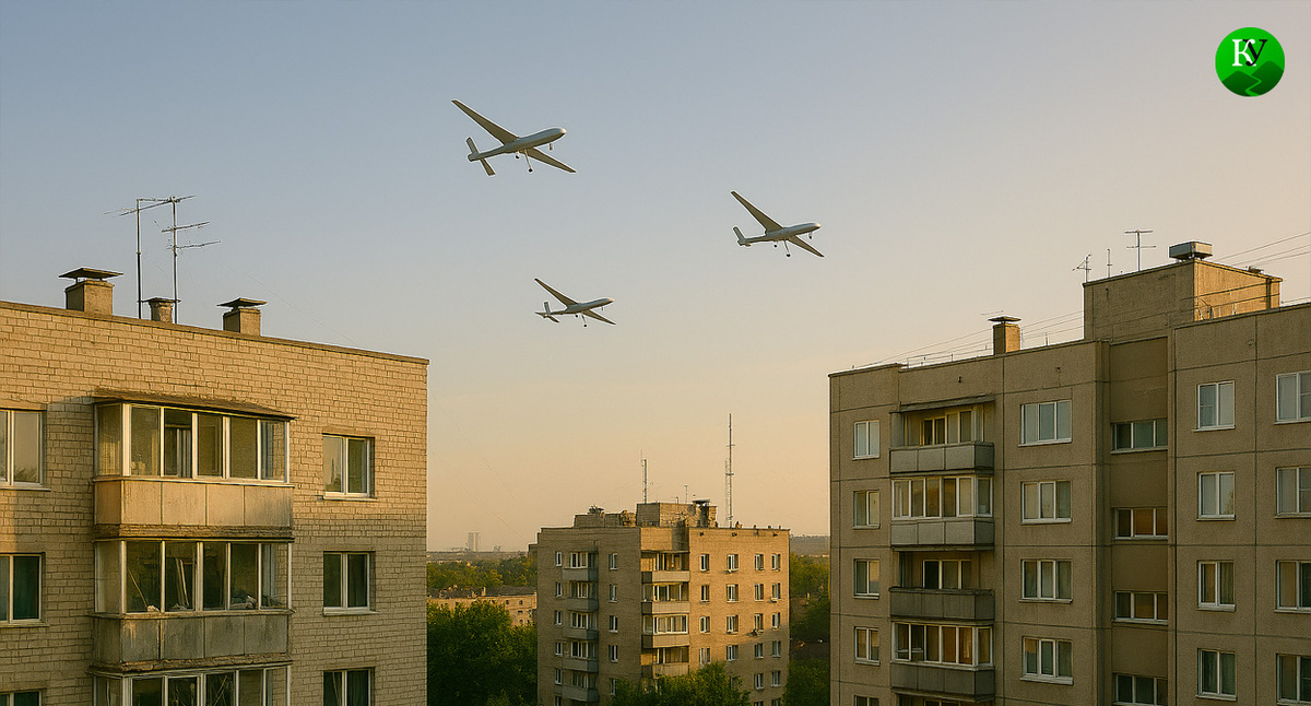 БПЛА над городом. Иллюстрация создана «Кавказским узлом» с помощью ИИ в программе Copilot БПЛА над городом. Иллюстрация создана «Кавказским узлом» с помощью ИИ в программе Copilot
