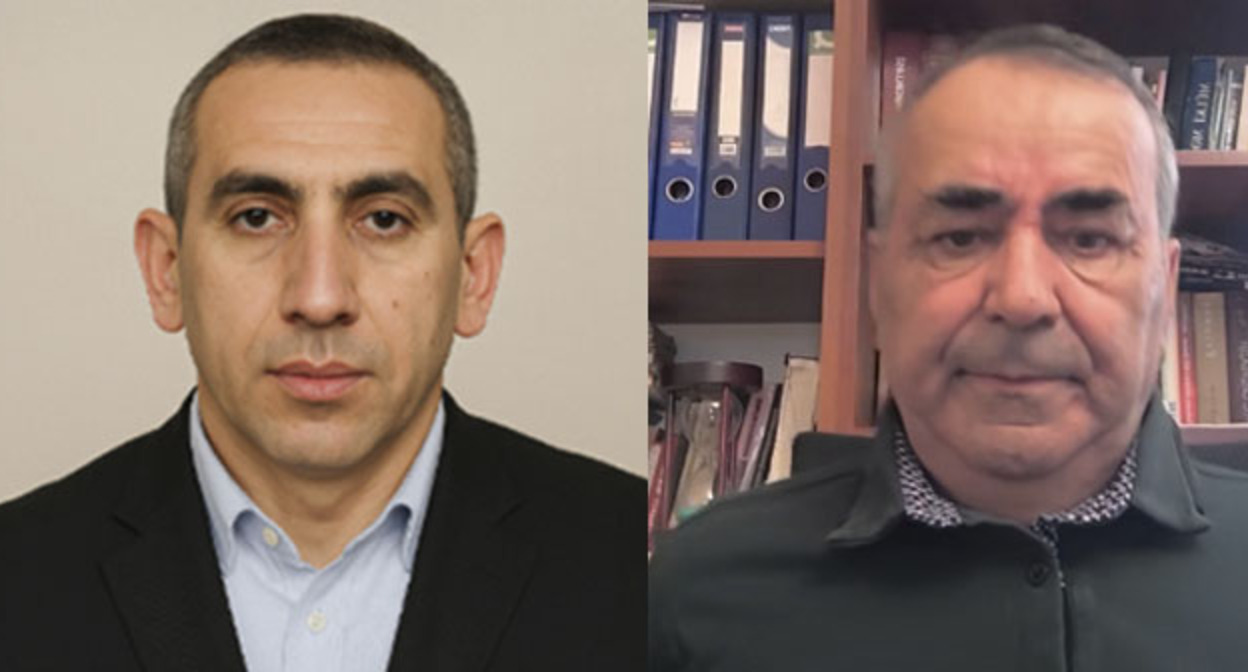 Эльмир Садыгов (справа) и Назим Мусаев. Коллаж "Кавказского узла". Скриншот видео https://www.youtube.com/watch?v=h_Q0ImbZ7LY Эльмир Садыгов (справа) и Назим Мусаев. Коллаж "Кавказского узла". Скриншот видео https://www.youtube.com/watch?v=h_Q0ImbZ7LY