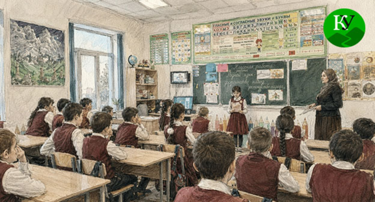 Школьный класс. Иллюстрация создана "Кавказским узлом при помощи ИИ в программе Copilot Школьный класс. Иллюстрация создана "Кавказским узлом при помощи ИИ в программе Copilot