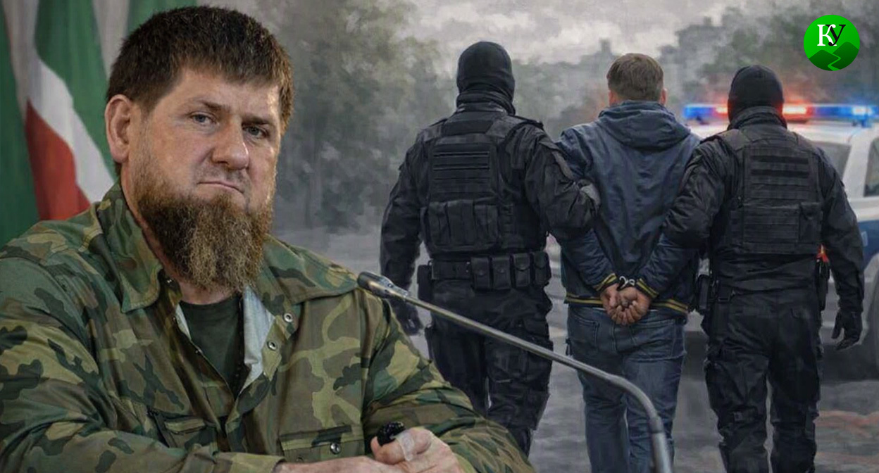 Кадыров и силовики. Иллюстрация создана «Кавказским узлом» с помощью ИИ в программе Copilot