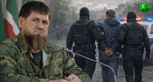 Кадыров и силовики. Иллюстрация создана «Кавказским узлом» с помощью ИИ в программе Copilot